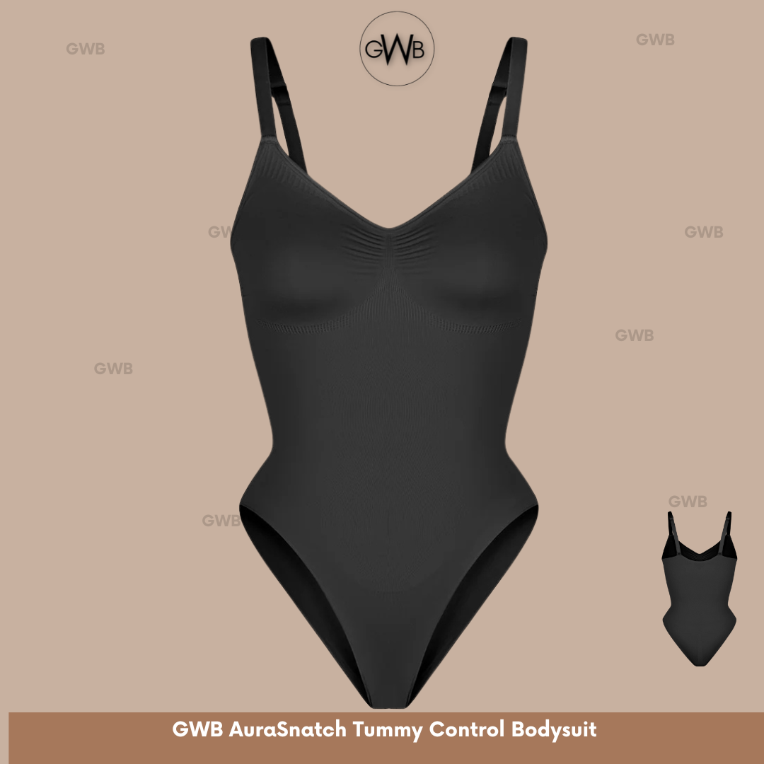 NEW! GWB AuraSnatch Tummy Control Butt Lift Seamless Bodysuit Black