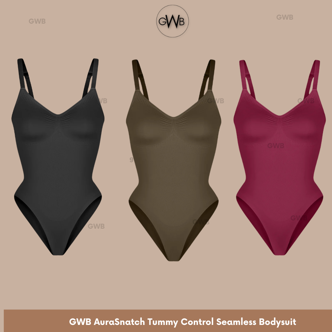 NEW! GWB AuraSnatch Tummy Control Butt Lift Seamless Bodysuit Black