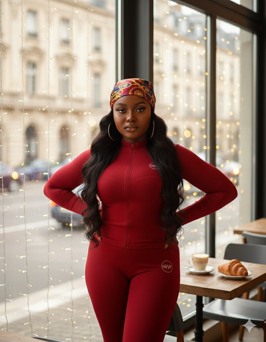 Noir Maroon Activewear 2 Piece Gym Set - Limited Edition