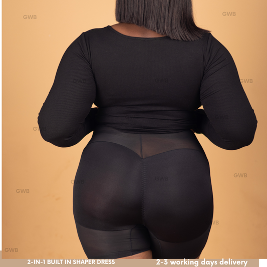 SKxN Luxe Built-in Shapewear Short Longsleeve Summer Dress