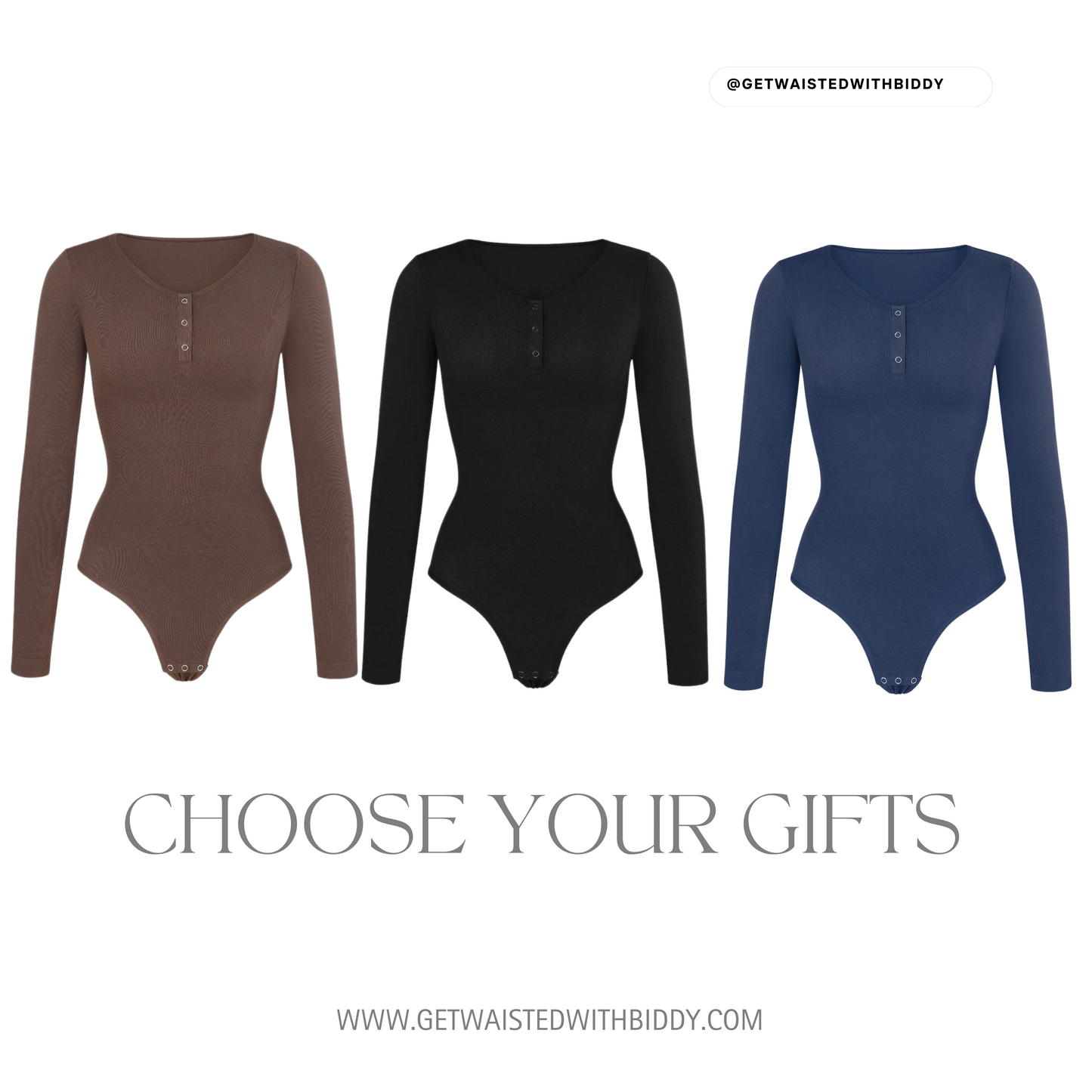 Cozee Black Long sleeve Shapewear Bodysuit
