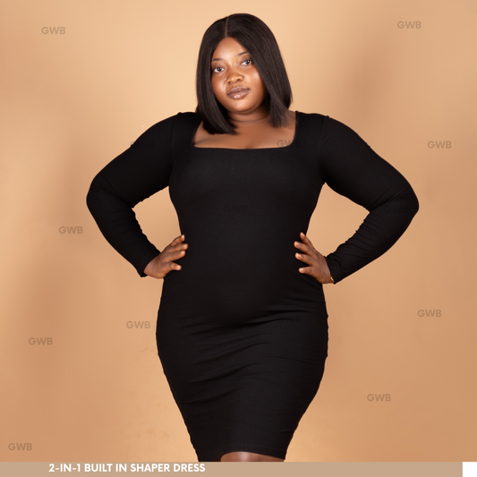 SKxN Luxe Built-in Shapewear Short Longsleeve Summer Dress