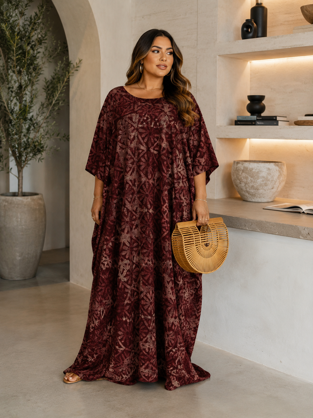 Luxury Maroon Fringe African Boubou Maxi Dress – Rich Aunty Kaftan for Women Size 8- 16
