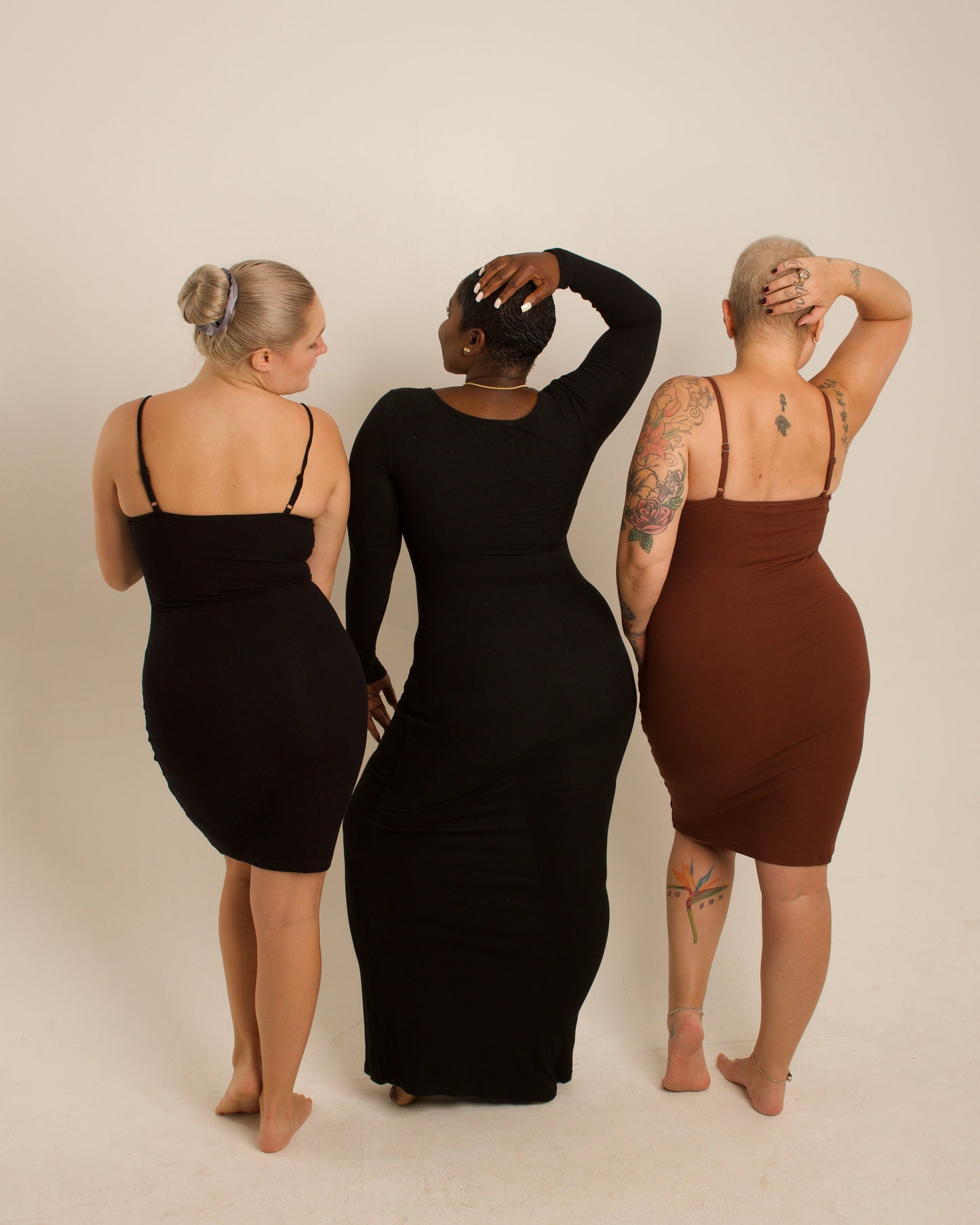 SKxN Luxe Built-in Shape-wear Long Sleeves 360 Ribbed Tummy Control Dress Blue