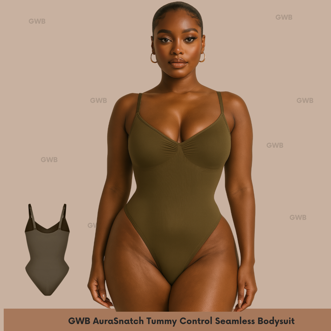 NEW! GWB AuraSnatch Tummy Control Butt Lift Seamless Bodysuit Black