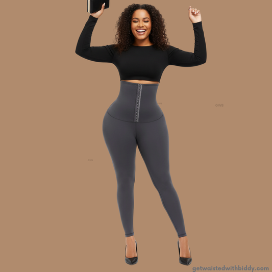 GWB High Waist Tummy Control Shapewear Leggings Grey