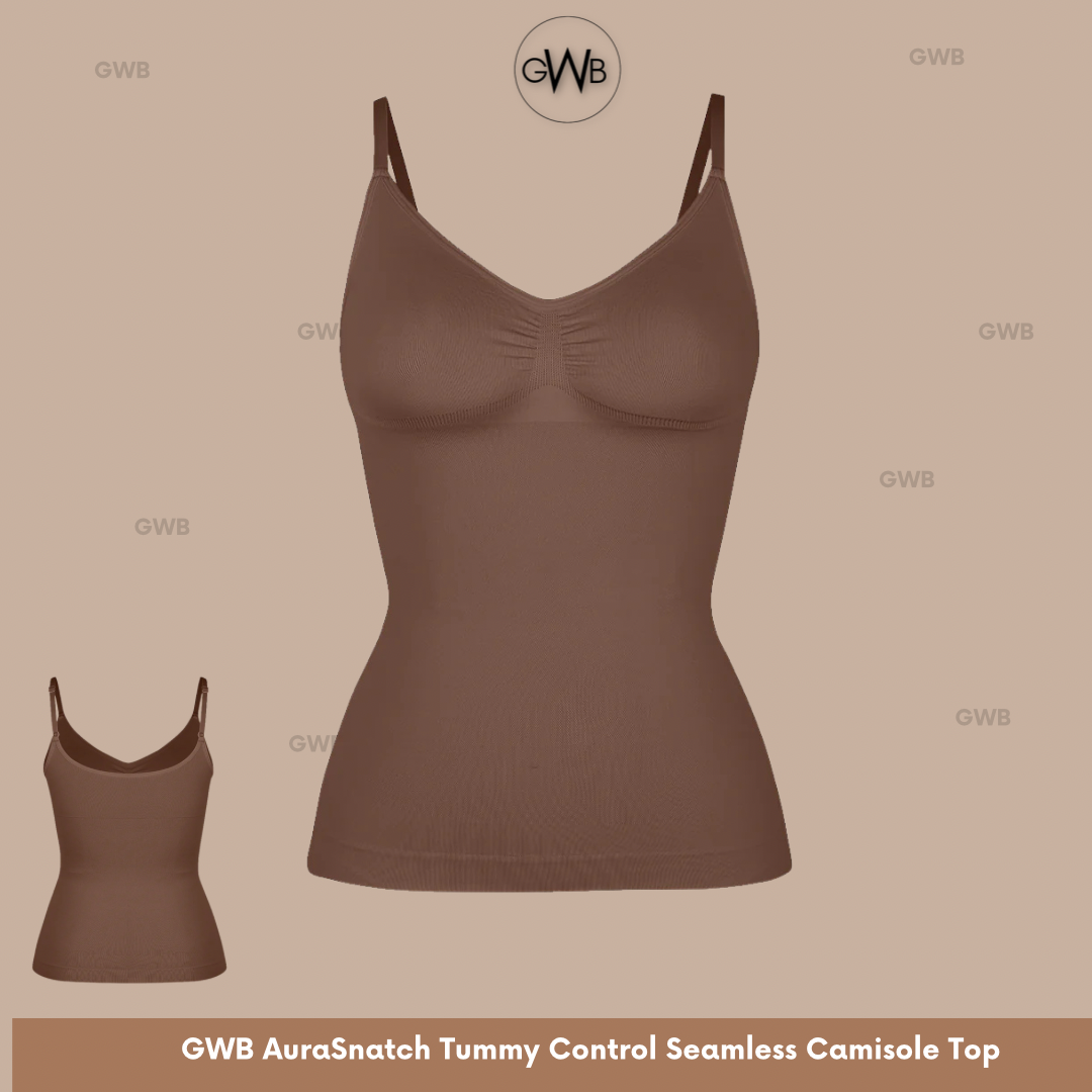 NEW! GWB AuraSnatch Tummy Control Seamless Camisole Top Black