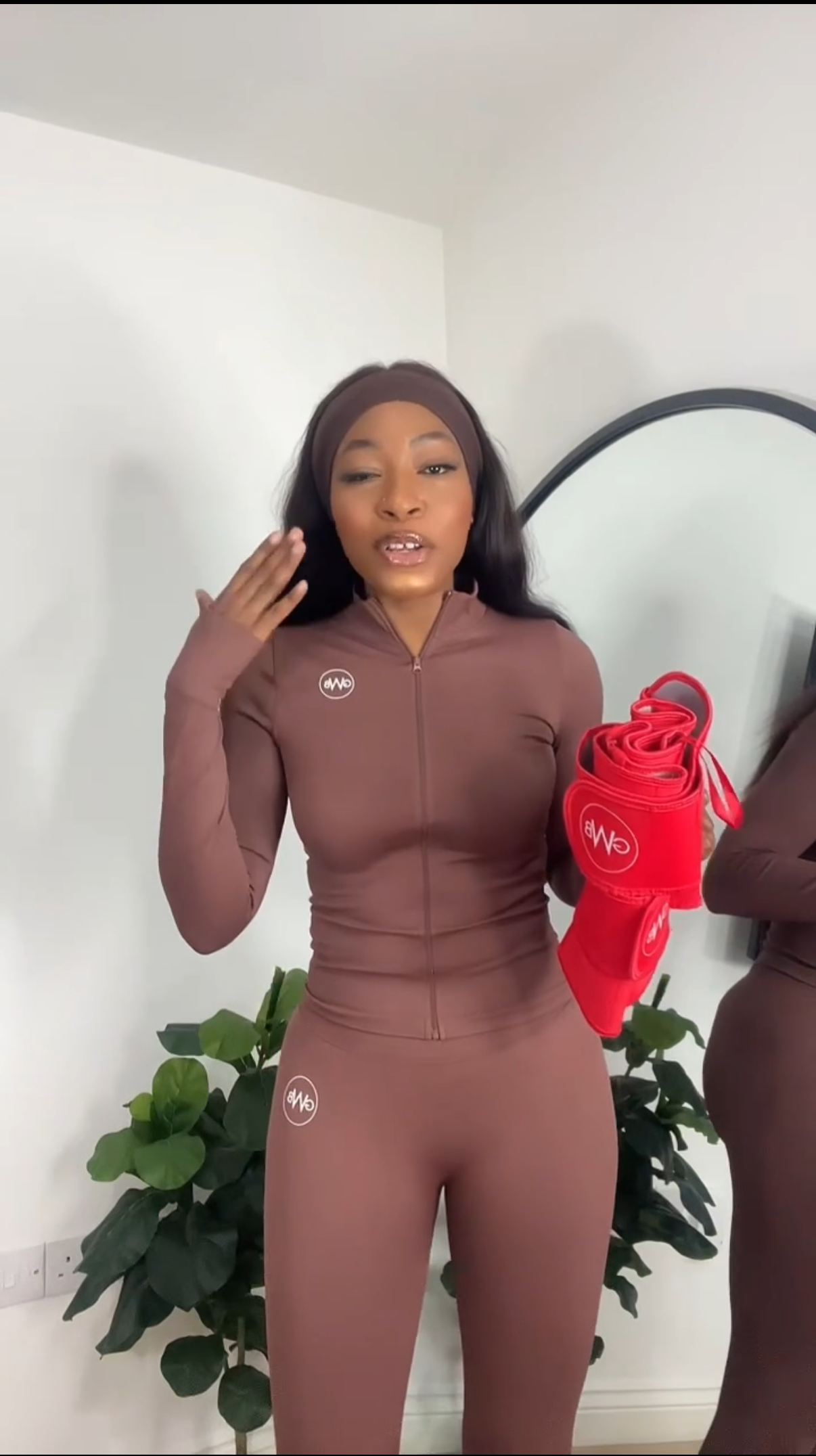Noir Maroon Activewear 2 Piece Jackets and High Waist Leggings - Limited Edition