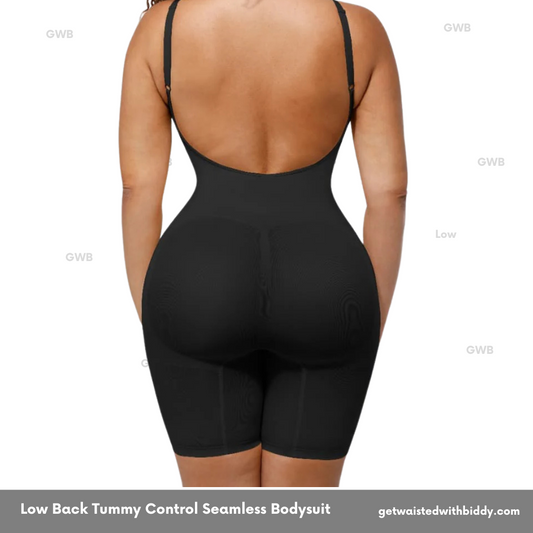 GWB Sculpt Me Low Back Butt Lift Bodysuit Tummy Control Shape-wear Black