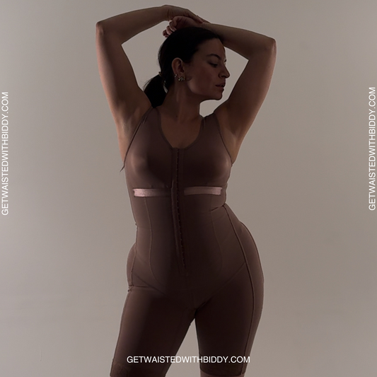 GWB Short Sleeve Knee Length 360 Faja Colombia Shaper Stage 2 Postpartum Post Surgery Garment