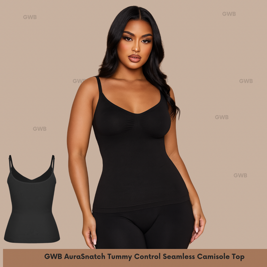 NEW! GWB AuraSnatch Tummy Control Seamless Camisole Top Black