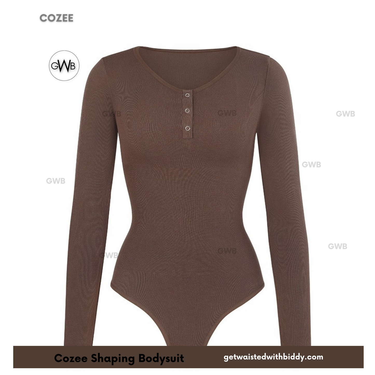 New! Cozee Shapewear Bodysuit - Coffee Brown