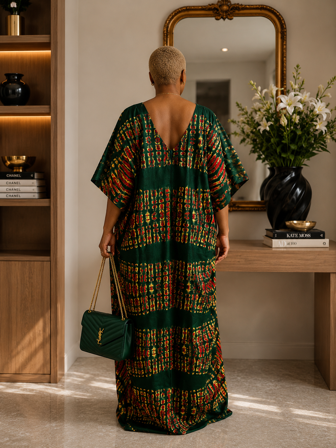Rich Aunty Emerald Luxe African Boubou Kaftan Maxi Dress – One Size UK 8-14