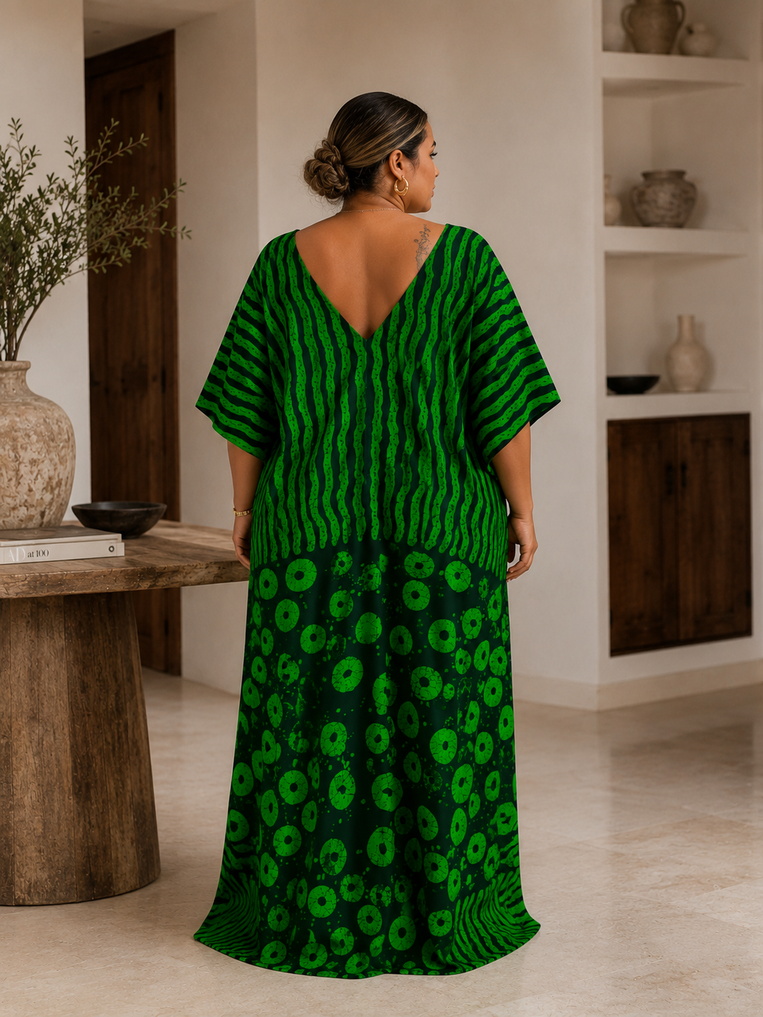 Emerald Majesty Luxury African Boubou Kaftan Maxi Dress – One Size UK 8-14