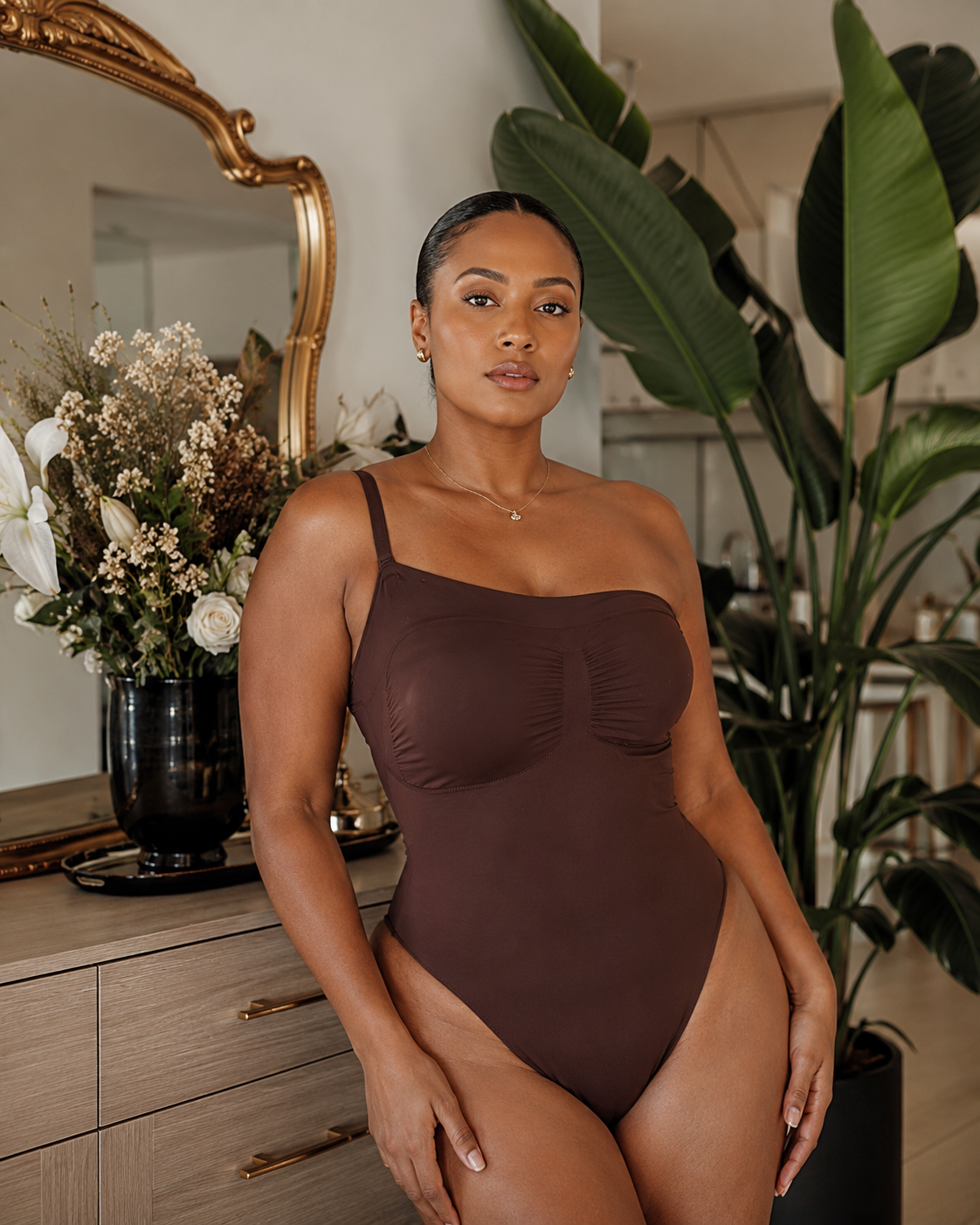 GWB Sculpt Removable Straps Tummy Control Bodysuit Shape-wear