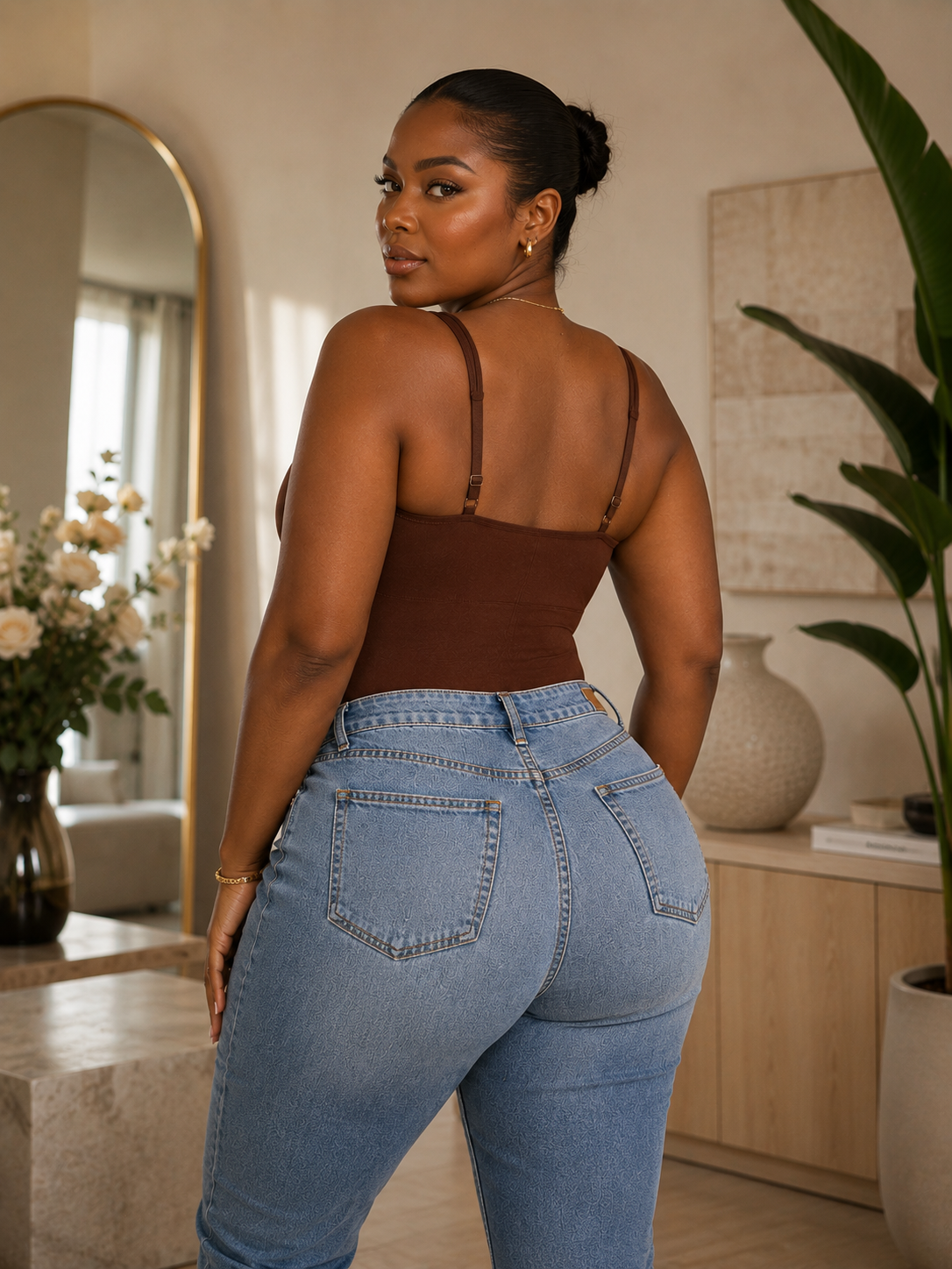 GWB Seamless Tummy Control Sculpting Bodysuit with Built-In Bust Support