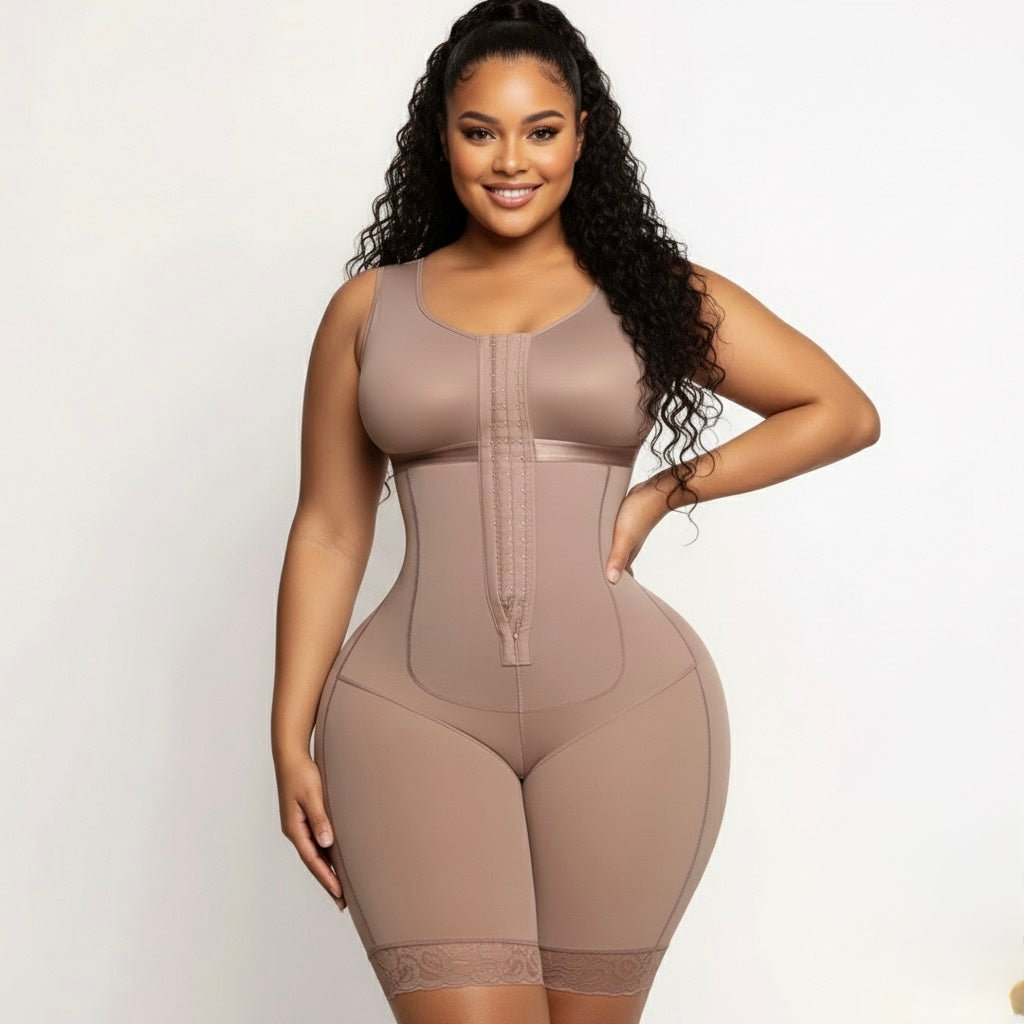 GWB Short Sleeve Knee Length 360 Faja Colombia Shaper Stage 2 Postpartum Post Surgery Garment