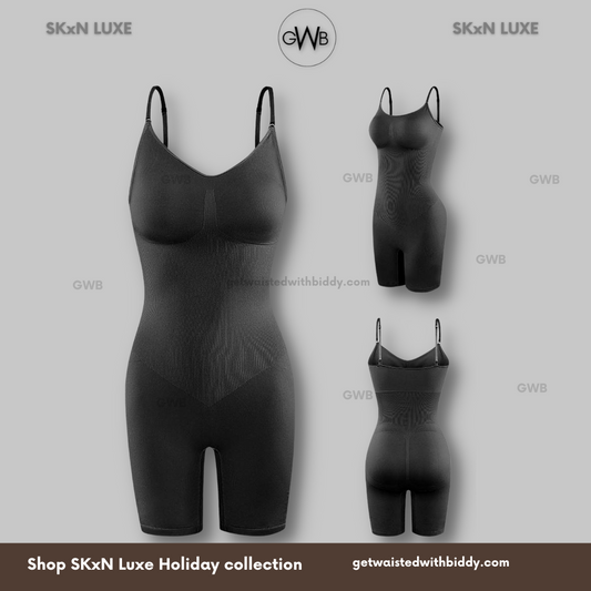 GWB SkxN Luxe Butt Lifting Shaping Short Bodysuit 360 Tummy Control Open Gusset