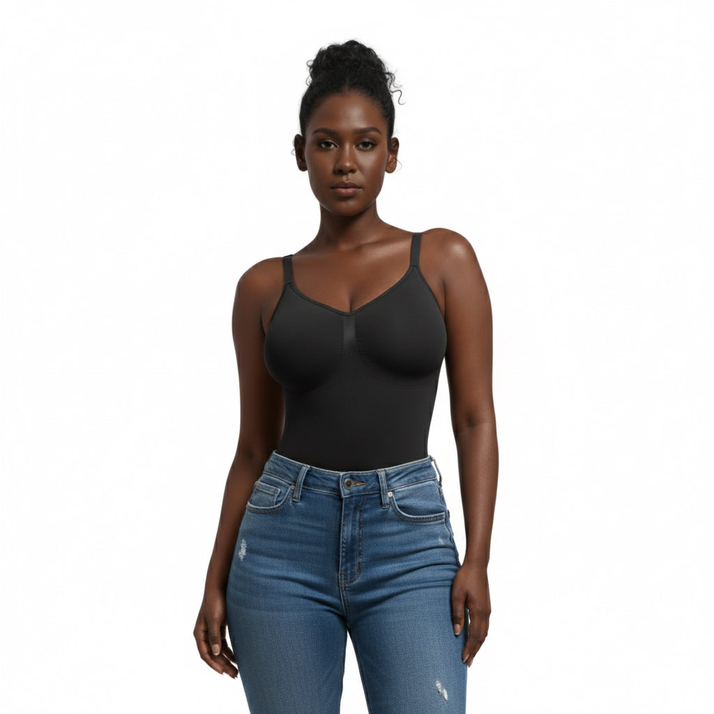GWB AuraSnatch Tummy Control Butt Lift Seamless Shapewear Bodysuit Black