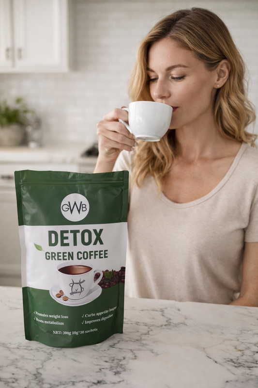 GREEN DETOX COFFEE – Premium Slimming & Wellness Blend | 30 Sachet