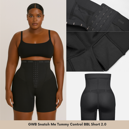 NEW! GWB Snatch Me Tummy Control BBL Short 2.0 - Black
