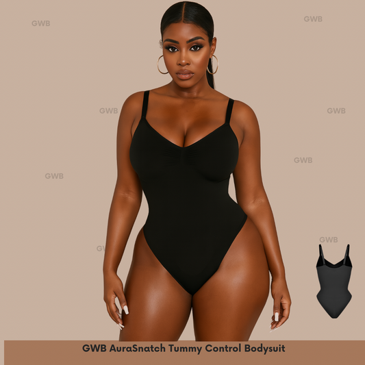 NEW! GWB AuraSnatch Tummy Control Butt Lift Seamless Bodysuit Black
