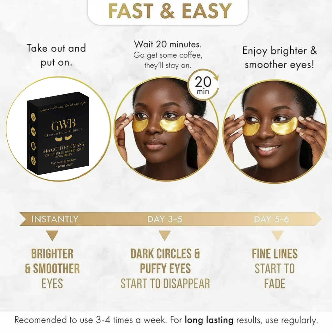 GWB Beauty 24K Eye Glow Patches, AuraGlow 24K Eye Mask