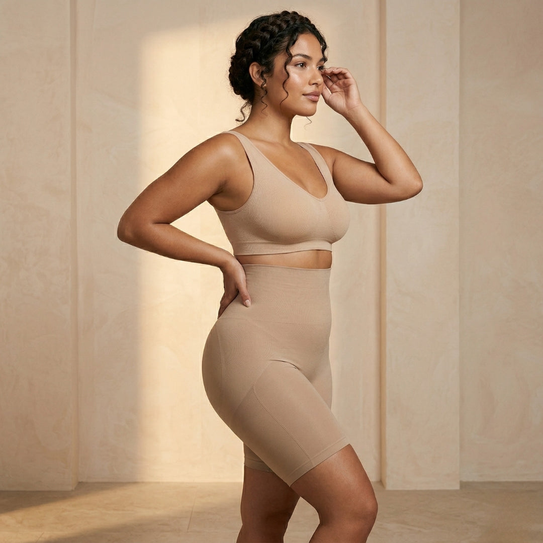 Nude SkxN Luxe High Waist Tummy Control Butt Lift Seamless Anti-Chaffing Shapewear Short